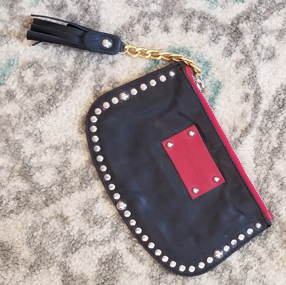 Alberta Di Canio genuine leather studded wristlet